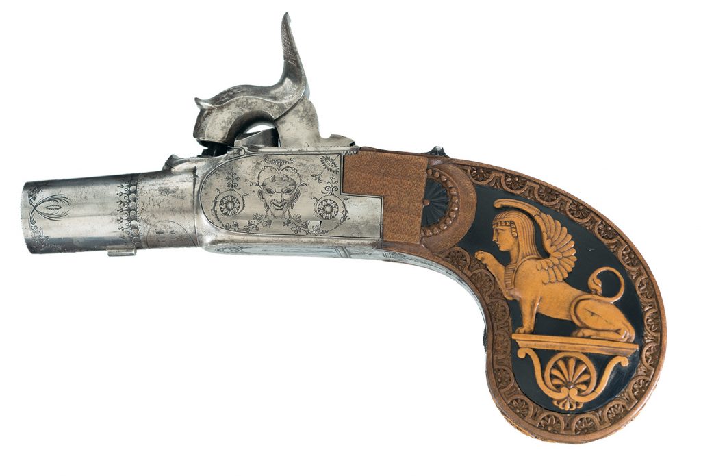 Cased Pair of Percussion Pocket Pistols by Nicholas Noel Boutet