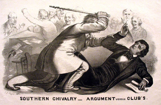 A Northern depiction of the Brooks assaulting Sumner.