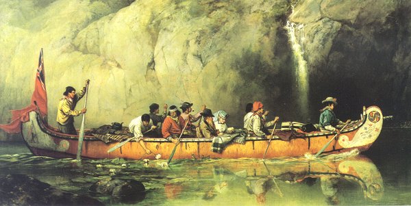 "Voyageur canoe" by Frances Anne Hopkins - Licensed under Public Domain