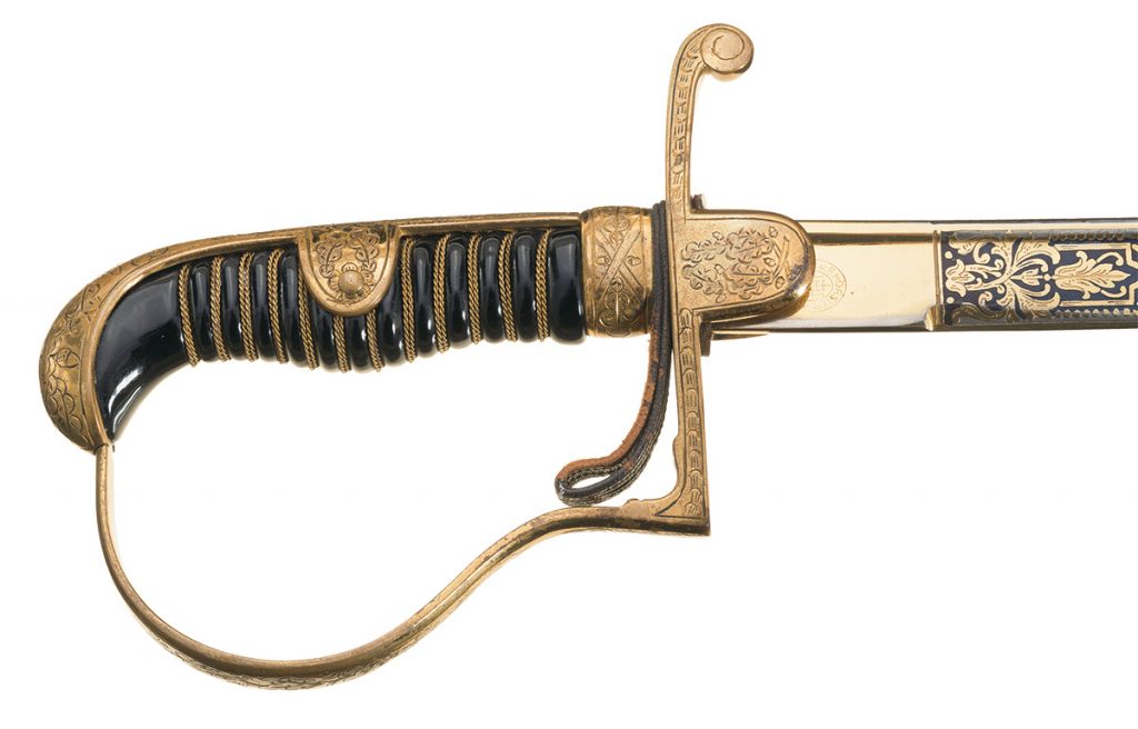 Nazi-Era E. & F. Hoerster "Grosse Degen" Style Shooting Prize Honor Sword with Damascus Pattern Blade