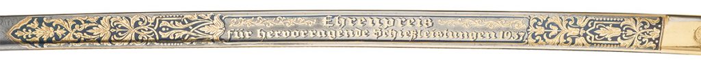 Nazi-Era E. & F. Hoerster "Grosse Degen" Style Shooting Prize Honor Sword with Damascus Pattern Blade