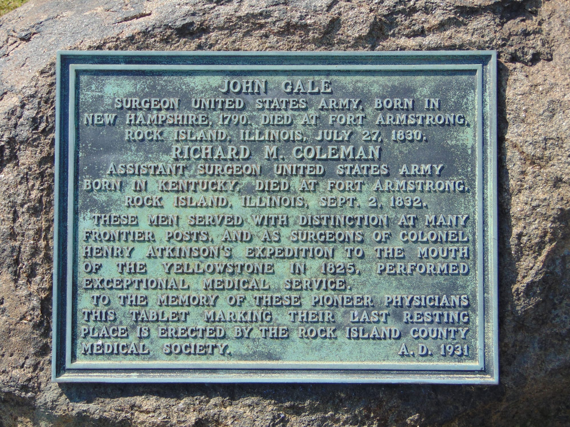 Also located in this tiny historical plot is a fenced off area containing the graves of two surgeons who were very important to the people living in the area at that time. Each grave is marked with a large boulder.