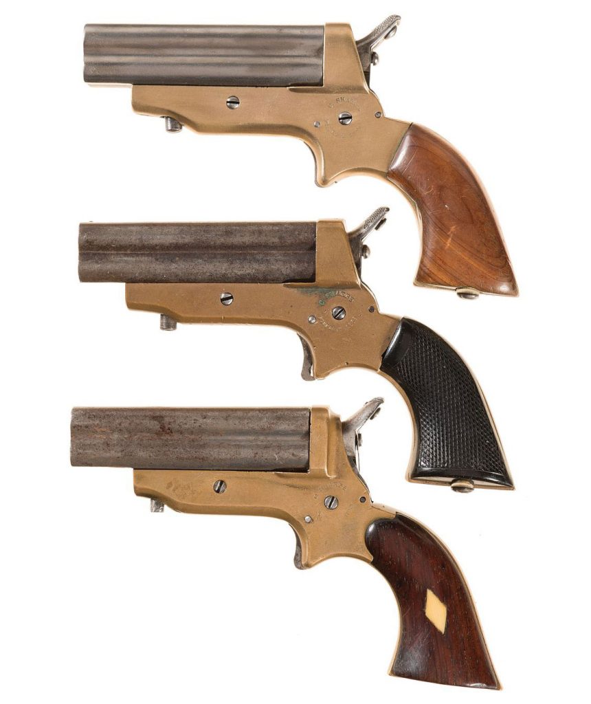 Three C. Sharps & Co. Model 2 Four Shot Pepperbox Pistols