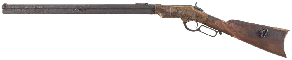 New Haven Arms Henry Lever Action Rifle with Samuel Hoggson Attributed Factory Engraved Brass Frame