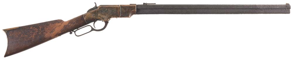 New Haven Arms Henry Lever Action Rifle with Samuel Hoggson Attributed Factory Engraved Brass Frame