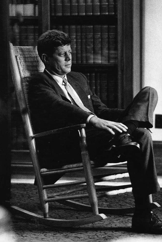 JFK in the famous rocking chair